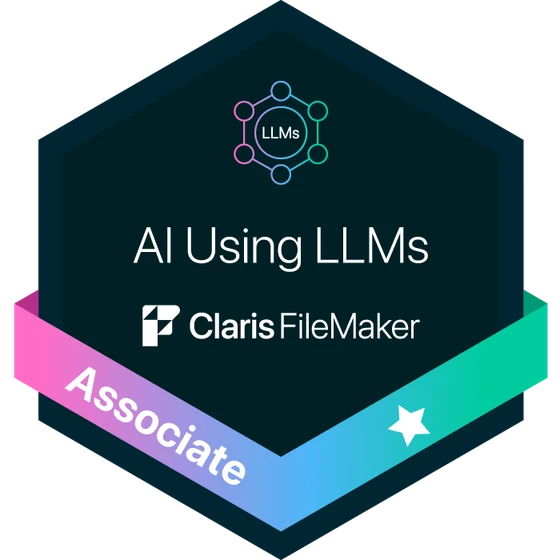 Claris FileMaker AI Using LLMs Associate certification