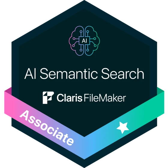 Claris FileMaker AI Semantic Search Associate certification