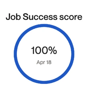 Upwork Job Success score of 100 percent